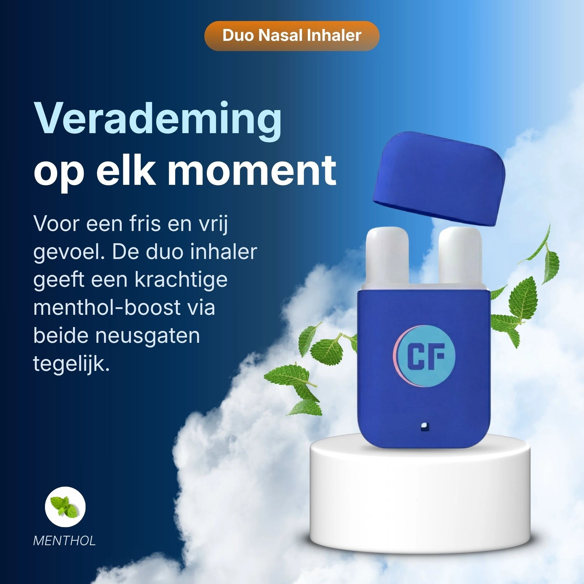 Comformidable Duo Nasal Inhaler geeft een krachtige mentholboost via beide neusgaten tegelijk