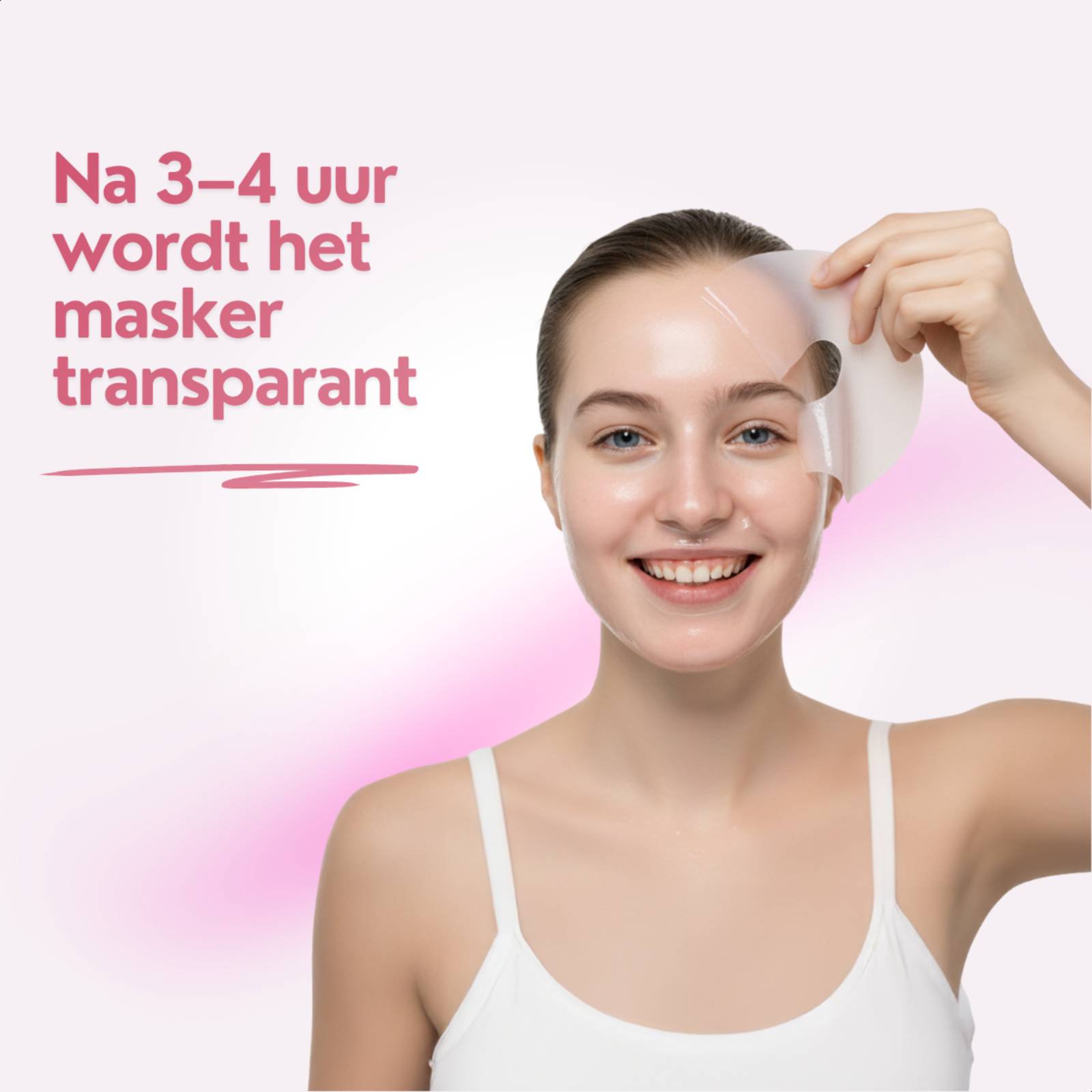 Collagen gezichtsmasker dat diep voedt en 3 tot 4 uur gedragen wordt voor maximale hydratatie.