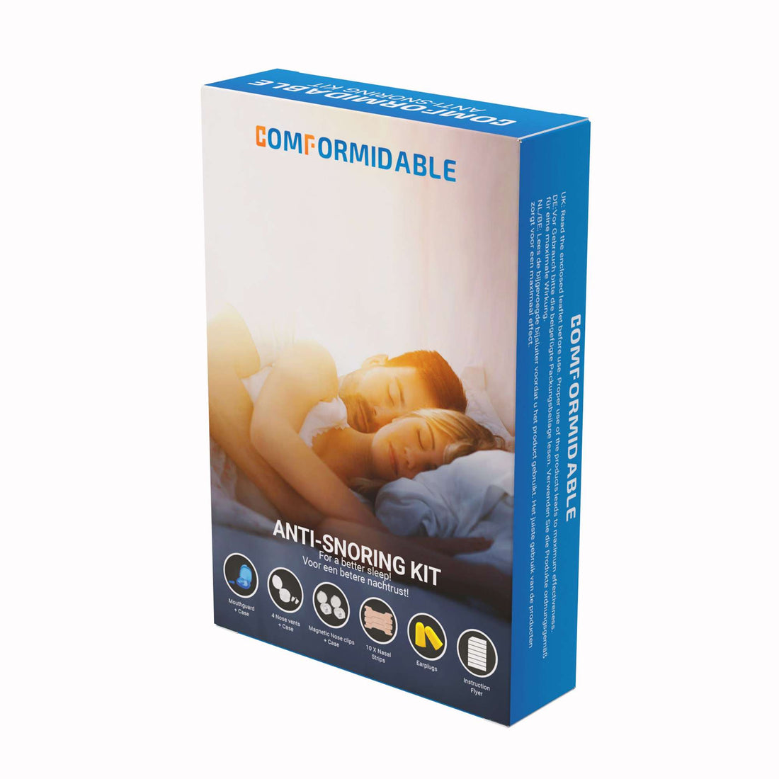 Voorzijde van de Comformidable anti-snurk kit verpakking