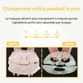 Masque avant et après utilisation, après 3 heures l'hydrogel est presque transparent