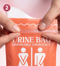 Step 2: the seal strip of the pee bag is pressed shut